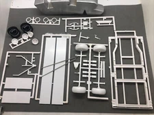 FOB Race Car Tandem Axle TRAILER w Mags 2 Hitch Mounts 1:25 AMT LBR Model Parts