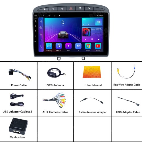 For Peugeot 308 408 2010-2016 Android 12 Carplay Car radio GPS Navi WIFI BT 32GB - Foto 18 di 18