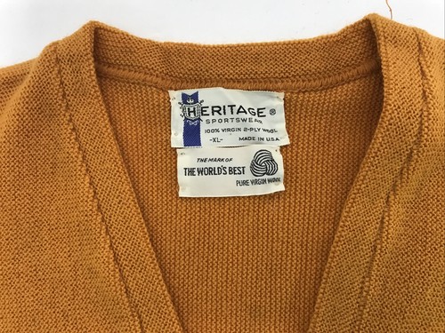 Vintage Heritage Men’s V-Neck Golf Pullover Virgin Wool Size XL - Picture 3 of 6