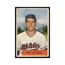 Carl Scheib 1954 Bowman (Damaged) #67 Philadelphia Athletics Baseball Card Poor