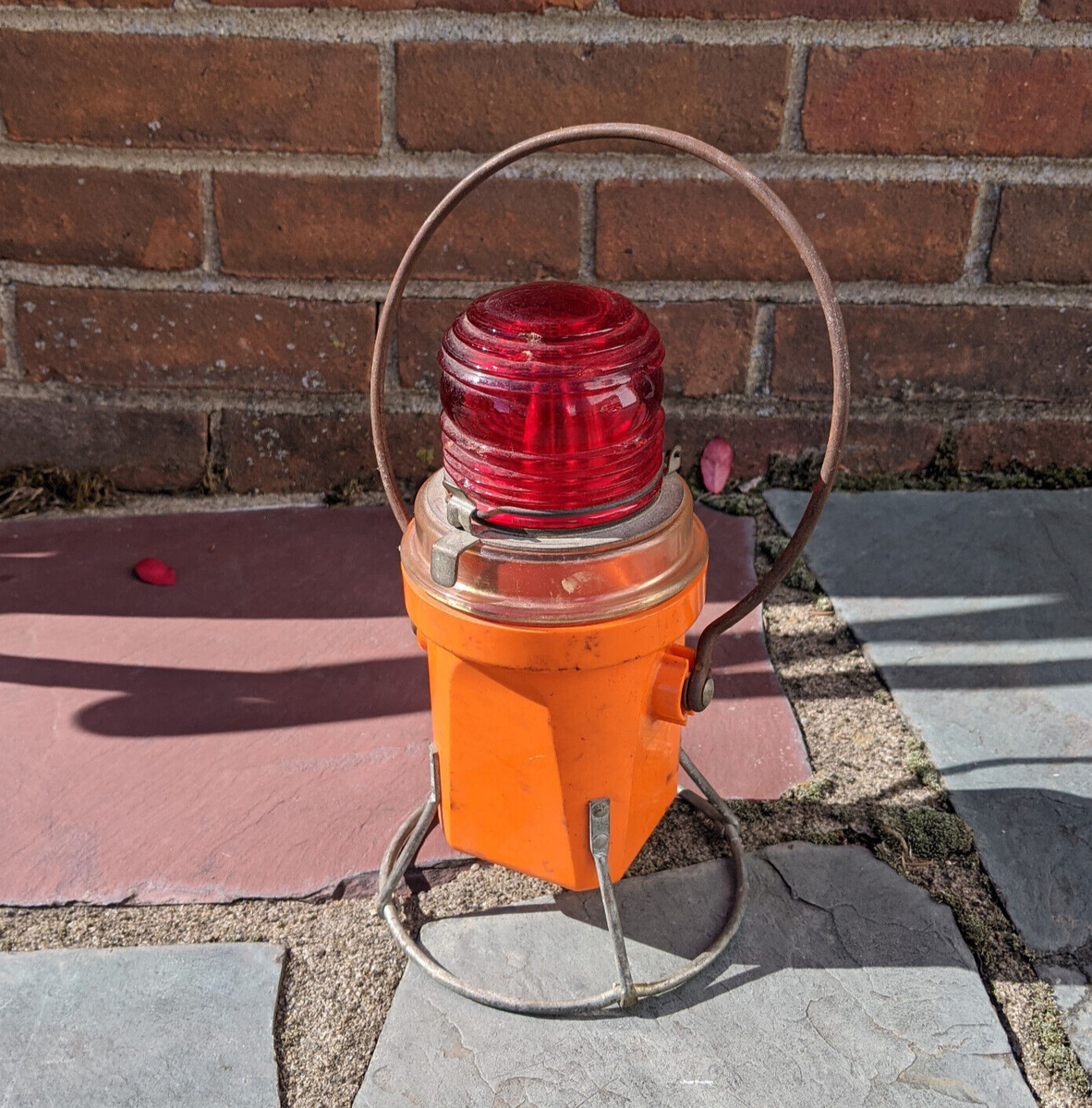 VTG Starlite 222 Railroad Lantern Orange Red Glass Top Train VTG Starlite 222 Railroad Lantern Orange Red Glass Top Train