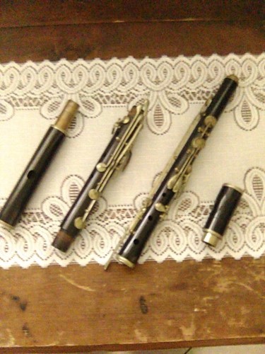 Antique German-Made Nachmeyer Black And Silver 10 Key Flute - Picture 5 of 6