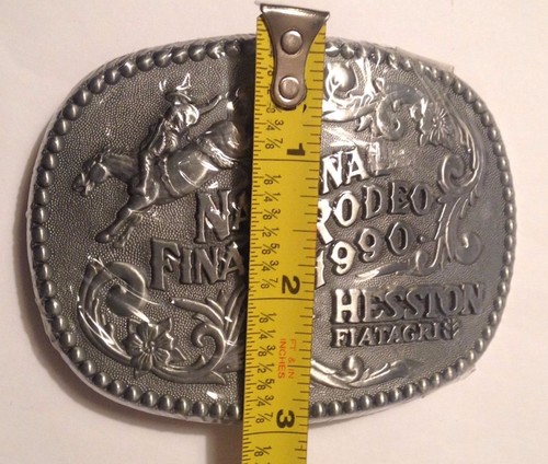 New/Unworn Vintage 1990 Hesston National Finals Rodeo Adult Belt Buckle - Bild 8 von 8
