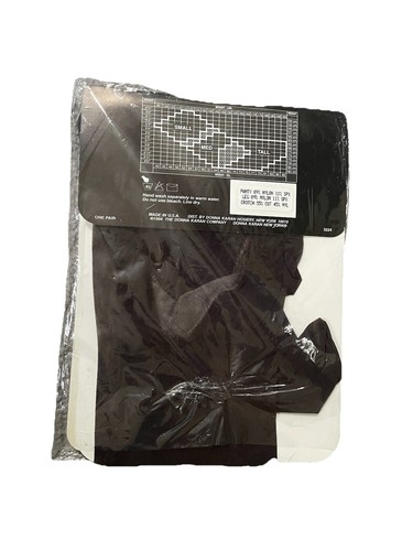 Donna Karan Pantyhose Barely Black Medium Lace Panty Irregular NOS - Picture 2 of 4