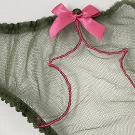 Agent Provocateur Lorna Khaki Pink Brief AP4 Large NWT