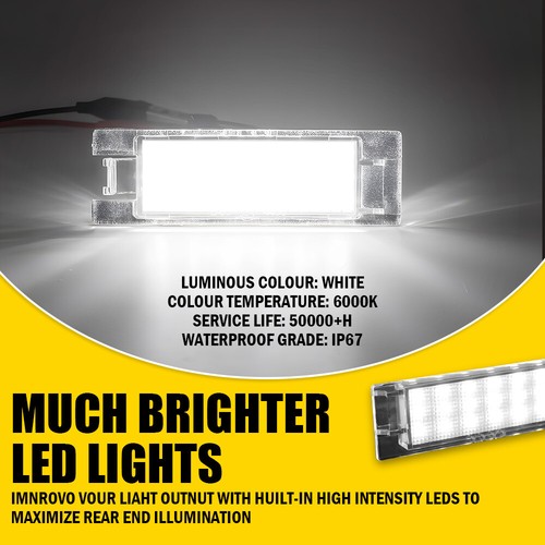 2X LED License Plate Light For Jeep Grand Cherokee FIAT 500 Dodge Viper Maserati - Picture 3 of 10