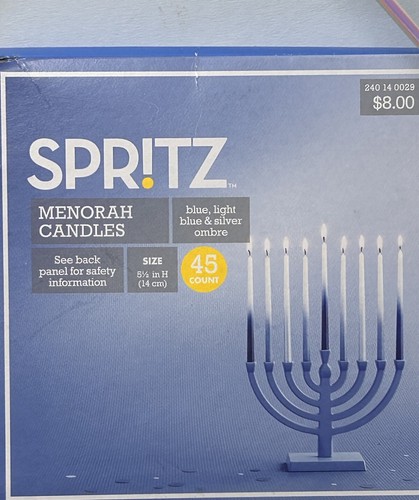 NEW Spritz White Hanukkah Menorah 405 Candles + Iridescent Menorah Multi (#1) - Picture 5 of 10