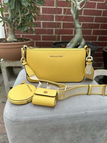 MICHAEL KORS JET SET TRAVEL SMALL CROSSBODY BAG TECH ATTACHED MK DAFFODIL - Bild 1 von 9
