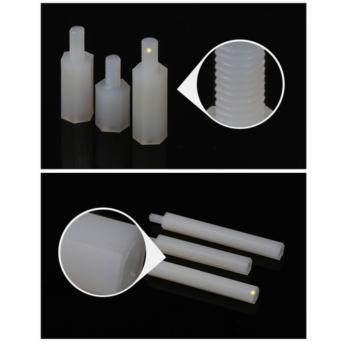 White Nylon Plastic M2 M3 M4 Male x Female Threaded Hex Standoffs Spacer Pillars - Picture 3 of 5