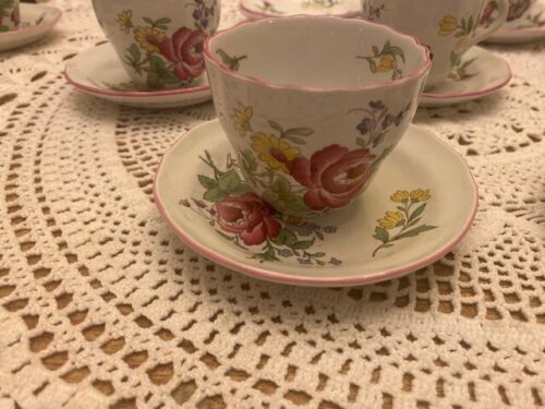 Spode MARLBOROUGH SPRAYS 2/6770N Coffee or Tea Cup & Saucer Set, 6 Available - Picture 3 of 12