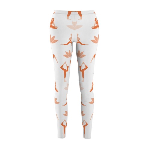 Yoga White Leggings, Women Workout Pants, Stretch Leggings - Bild 8 von 8