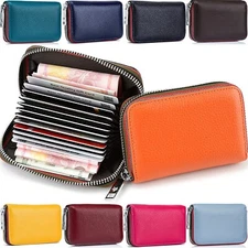 LEATHER Mens Womens Wallet RFID Blocking Pocket Purse ID Credit Card Holder Gift