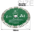 9 In Diamond Saw Blade Cutting Wheel Stone Slotted Dry Cutting Disc For Concrete