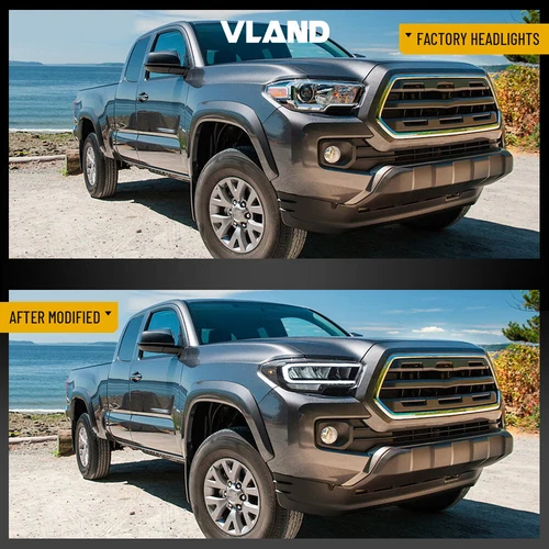 VLAND Full LED Reflector Headlights For 2015-22 Toyota Tacoma Front Lamps L+R - Picture 7 of 24