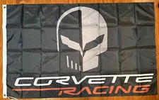 Corvette Racing Banner Black Flag Garage Man Cave Car Race Motorsports Gift