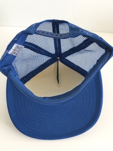 Vtg 80's Proud To Be American Eagle Flag Blue Snapback Mesh Foam Trucker Hat Cap - Picture 4 of 6