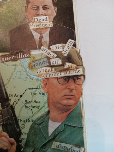 1960's Vietnam War Protest Art Collage  Original SMALL 10x 7 Inches - Picture 6 of 9