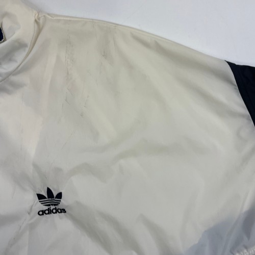 Chaqueta cortavientos vintage Adidas ligera talla grande blanca negra - Imagen 5 de 6