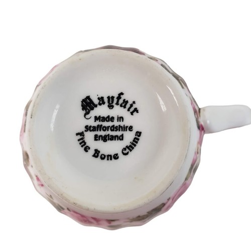 Staffordshire Mayfair Rose Chintz Tea Cup and Saucer England Fine Bone China - Picture 7 of 10