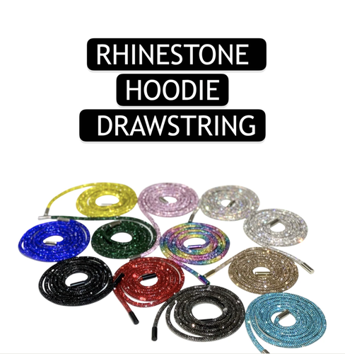 Rhinestone Hoodie String 6MM-135CM (Nikel) - Picture 1 of 29