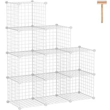 C&AHOME Wire Cube Storage, 9-Cube Organizer Metal, Wire C Grids Storage, Storage