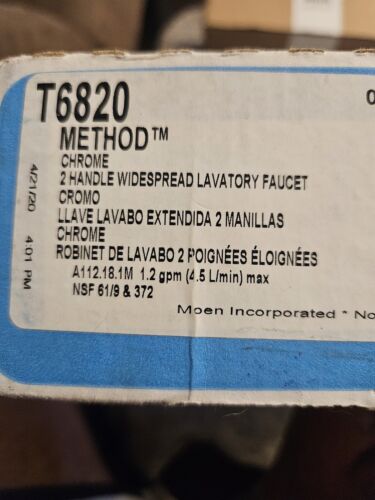 Moen T6820 Method Zweigriff breite niedrige Bogen Badezimmer Wasserhahn, Chrom - Bild 2 von 4