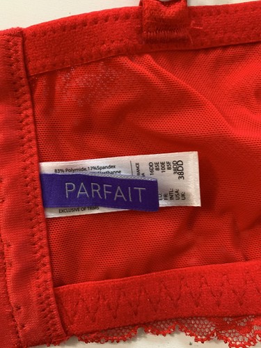 NWT! PARFAIT Women's Sz 38DD Sandrine Plunge Longline Underwire Bra P5351 Red - Picture 9 of 10