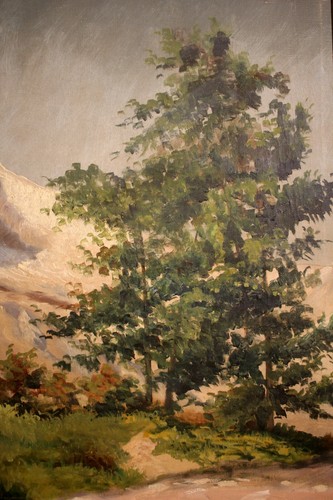 GRANDE QUADRO DIPINTO OLIO Carlo Vason VETTA MONTE CERVINO PASAGGIO MONTAGNA 900 - Foto 6 di 12