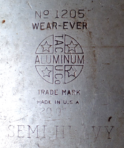 Vintage Distressed Large ALUMINUM TAC-U CO 20 QT WEAR-EVER #1205 SEMI HEAVY POT - Picture 10 of 10