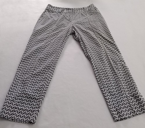 Womens Veronika Maine White Blue Geometric Print Cotton Blend Chinos Size 8 - Picture 3 of 7