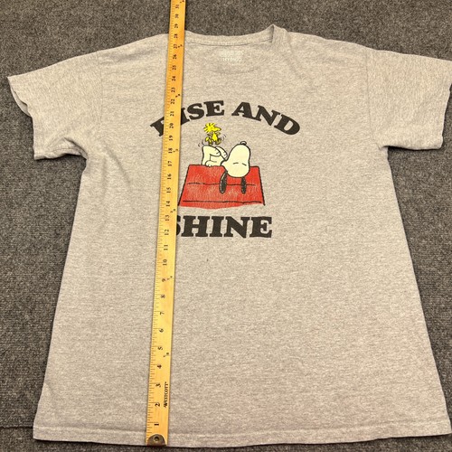 Peanuts Rise and Shine Snoopy Hundehütte Woodstock T-Shirt Erwachsene Large grau Tee - Bild 3 von 8