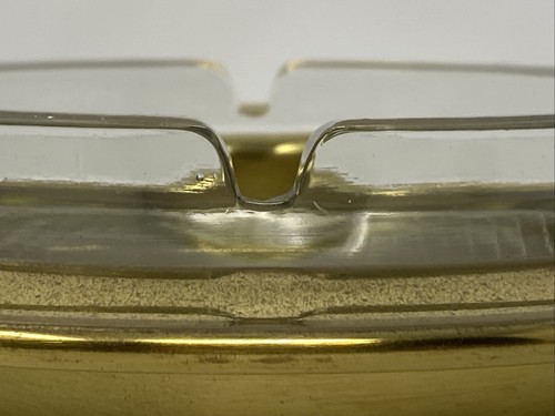 Vintage 1970’s Glass And Brass Vintage 8” Ash Tray. Den,Study,Bar,Garage Decor - Foto 8 di 11