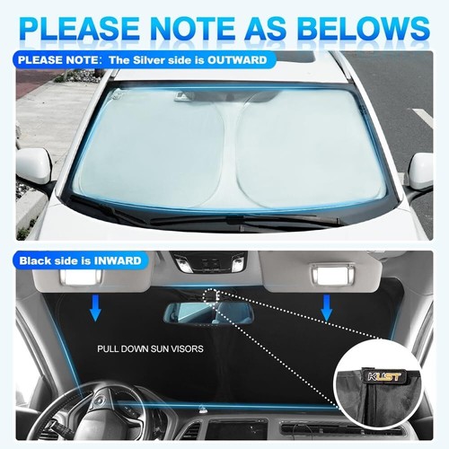 Toyota Tacoma 2016 2024 Custom Fit Windshield Sun Shade Silver Reflective Cover - Picture 5 of 6