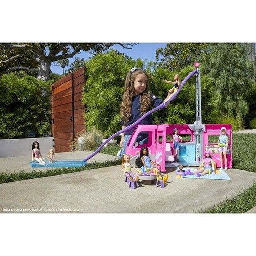 Barbie Muñeca DreamCamper Van Juego con Mascotas Piscina Tobogán 60 Accesorios Juguete Juego - Imagen 23 de 24