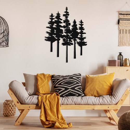 A Family of Pines Trees Metal Wall Art, Extra Large Tree Decor, Outdoor Decor - Picture 3 of 10