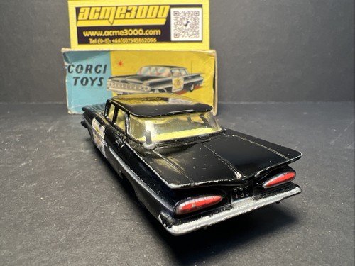 1960-65 Corgi Toys - 223 1959 CHEVROLET IMPALA “STATE PATROL” Police Car + Box - Picture 3 of 16