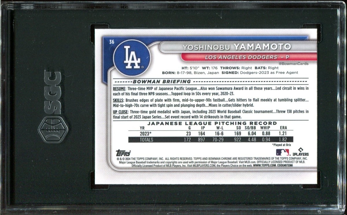 2024 Bowman Mega Box Fuchsia Yoshinobu Yamamoto /299 #36