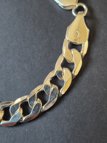 925 STERLING SILVER FILLED 12MM FINE CURB BRACELET INC FREE GIFTBOX. - Picture 4 of 8