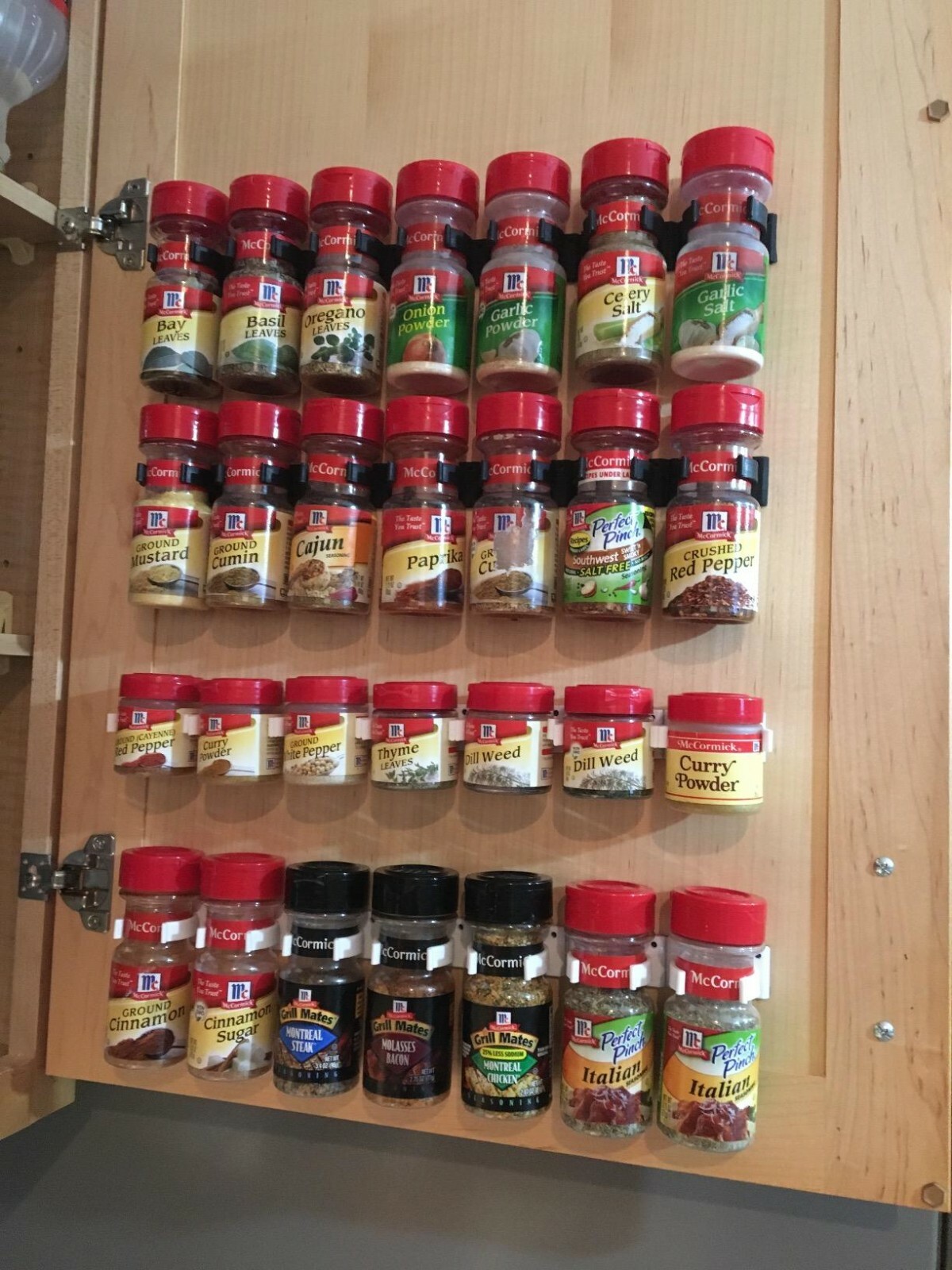 Organizer Rack 30 Door Spice Clips Storage Kitchen Shelf Holder
