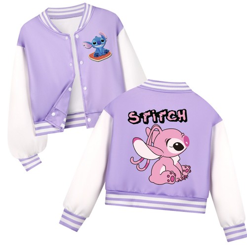 Giacca bambino Lilo e Stitch felpa top pantaloni casual baseball giacca regalo - Foto 6 di 14
