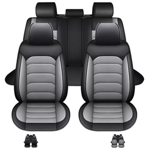 For 2000-2024 Nissan Sentra Kicks PU Leather 5-Seat Car Cover Full Set Protector