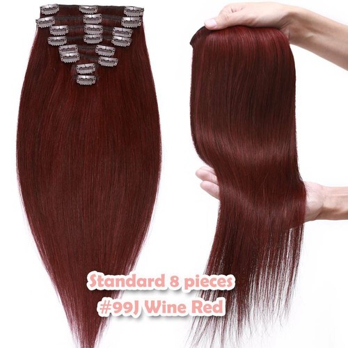 Extensiones de cabello 100% humano con clip grueso brasileño en doble trama Remy EE. UU. - Imagen 117 de 173