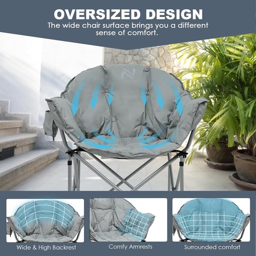 Silla de camping de gran tamaño SLSY sillas portátiles de exterior con bolsillo lateral 500 libras - Imagen 17 de 47