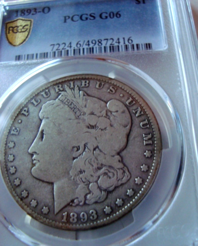 1893-O MORGAN SILVER DOLLAR PCGS G06 (416) gold sheild 300,000 MINTED - Picture 2 of 6
