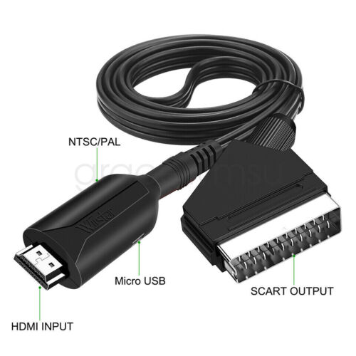SCART To HDMI Converter Audio Video Adapter For HDTV Sky Box STB Plug HD TV DVD - Picture 4 of 11
