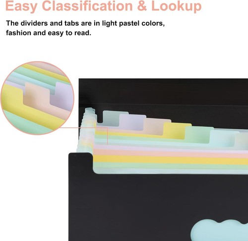 EOOUT Accordion File Organizer, Expanding File Folder Letter Size, 13 Pockets, P - Picture 5 of 11