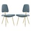 modway ponder set of 2 dining side chair with sea finish eei-3506-sea
