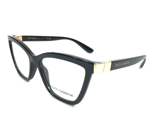 Dolce & Gabbana Eyeglasses Frames DG5076 501 Shiny Black Gold Cat Eye 55-17-140 - 第 6/13 張圖片