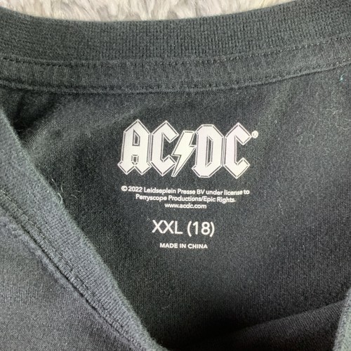ACDC Shirt Youth XXL Black Orange Pink Back In 1980 World Tour Rock Band 2XL Tee - Picture 6 of 8