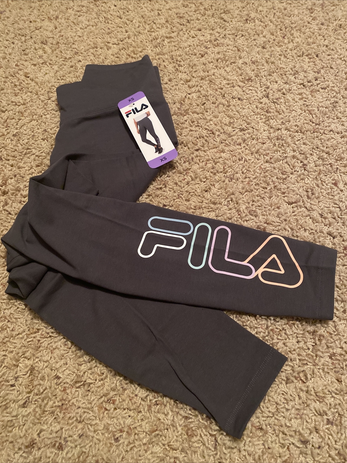 NWT!!! Fila Women's High Waist 7 8 Leggings Ebony Extra Small